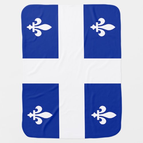 Patriotic baby blanket with Flag of Quebec