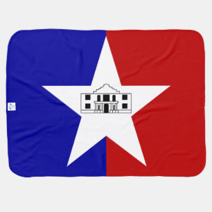 Patriotic baby blanket with Flag of San Antonio