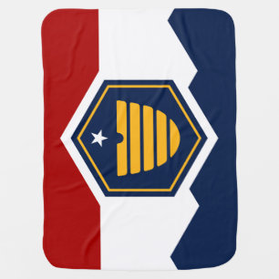 Patriotic baby blanket with Flag of Utah, USA
