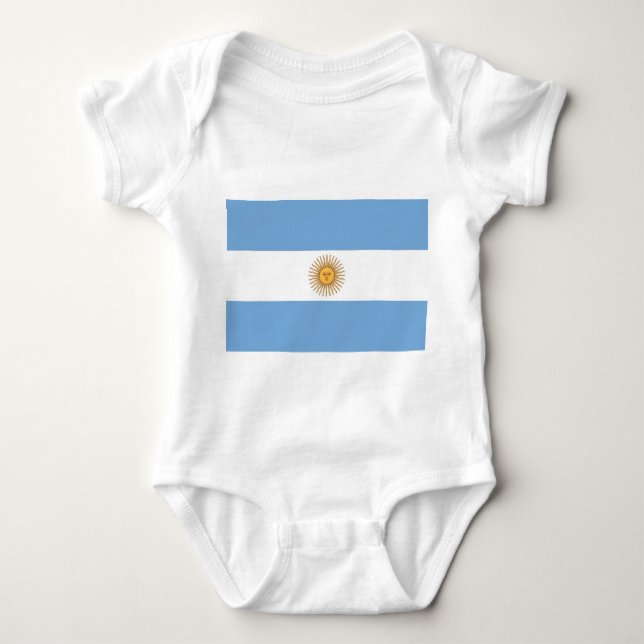 Patriotic baby bodysuit with flag Argentina (Front)