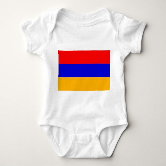 Patriotic baby bodysuit with flag Armenia (Front)