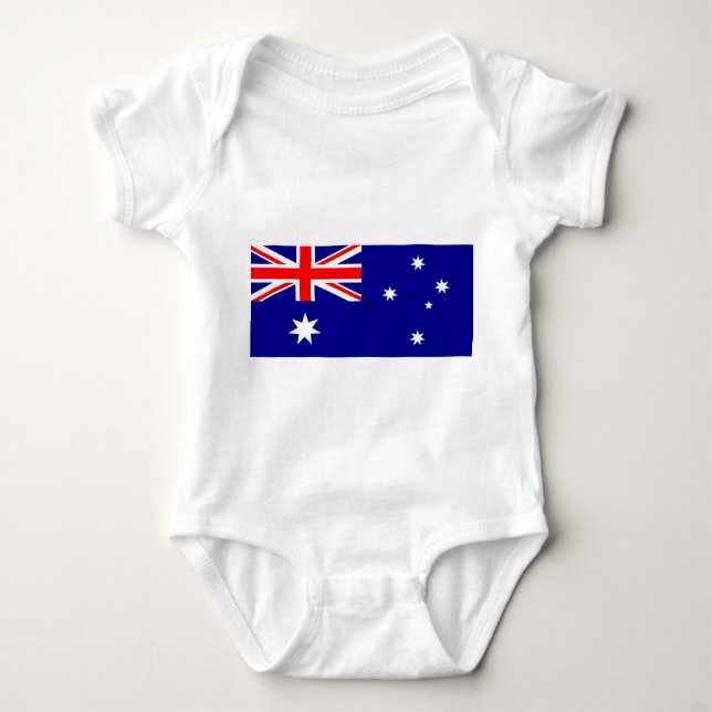 Patriotic baby bodysuit with flag Australia (Front)