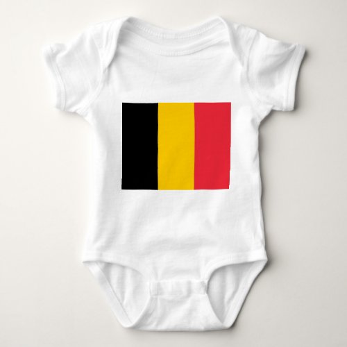 Patriotic baby bodysuit with flag Belgium