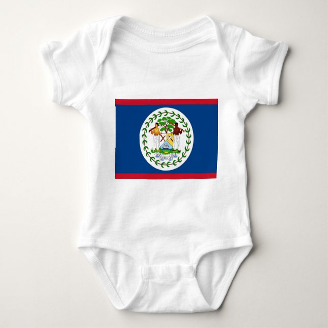 Patriotic baby bodysuit with flag Belize (Front)