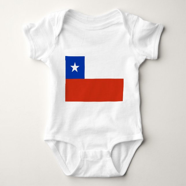 Patriotic baby bodysuit with flag Chile (Front)
