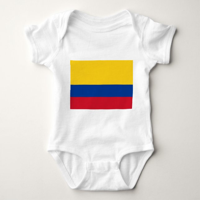 Patriotic baby bodysuit with flag Colombia (Front)