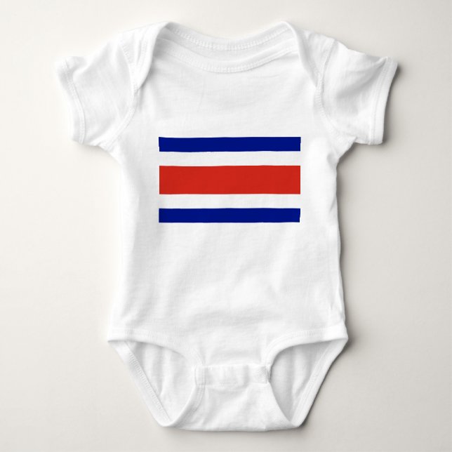 Patriotic baby bodysuit with flag Costa Rica (Front)