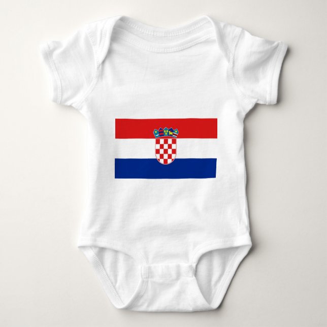 Patriotic baby bodysuit with flag Croatia (Front)
