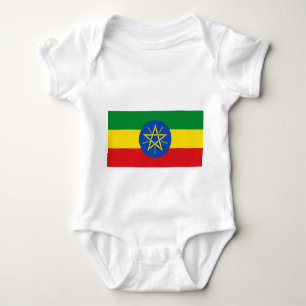 Patriotic baby bodysuit with flag Ethiopia
