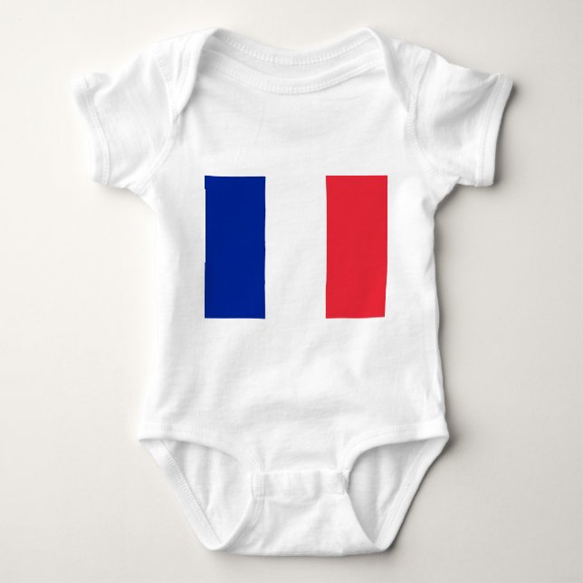Patriotic baby bodysuit with flag France (Front)