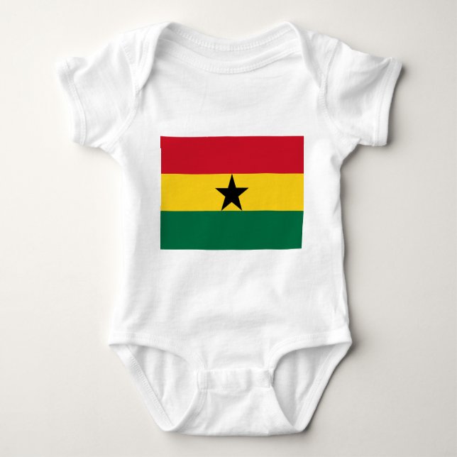 Patriotic baby bodysuit with flag Ghana (Front)
