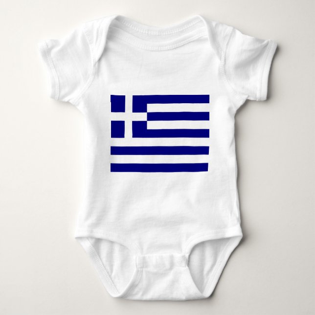 Patriotic baby bodysuit with flag Greece (Front)
