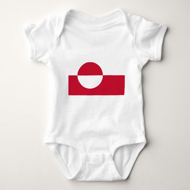 Patriotic baby bodysuit with flag Greenland (Front)