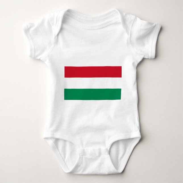 Patriotic baby bodysuit with flag Hungary (Front)