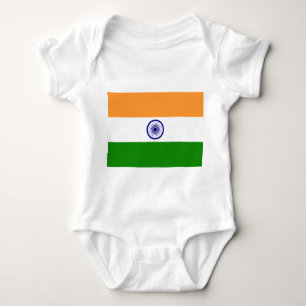 Patriotic baby bodysuit with flag India