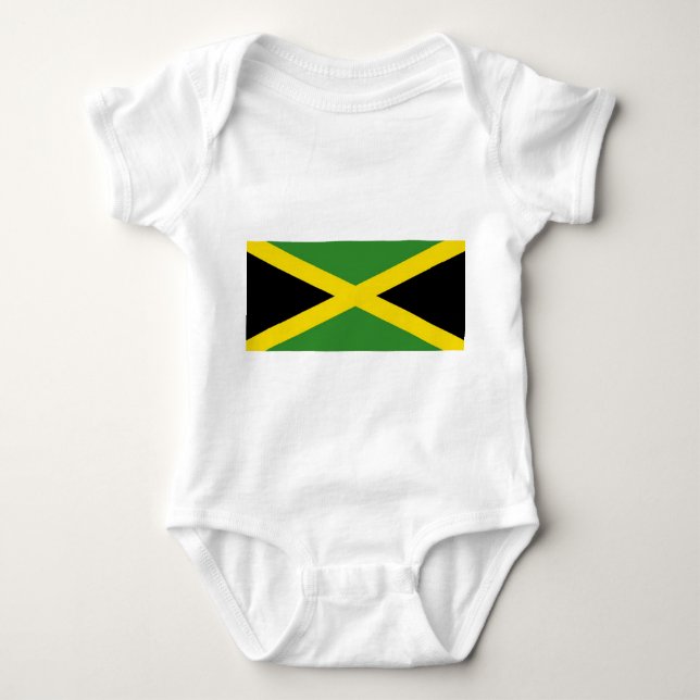 Patriotic baby bodysuit with flag Jamaica (Front)