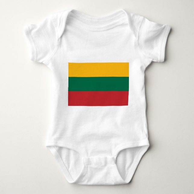 Patriotic baby bodysuit with flag Lithuania (Front)