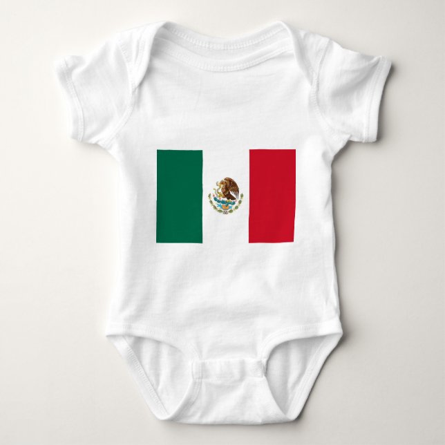 Patriotic baby bodysuit with flag Mexico (Front)