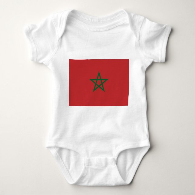 Patriotic baby bodysuit with flag Morocco (Front)