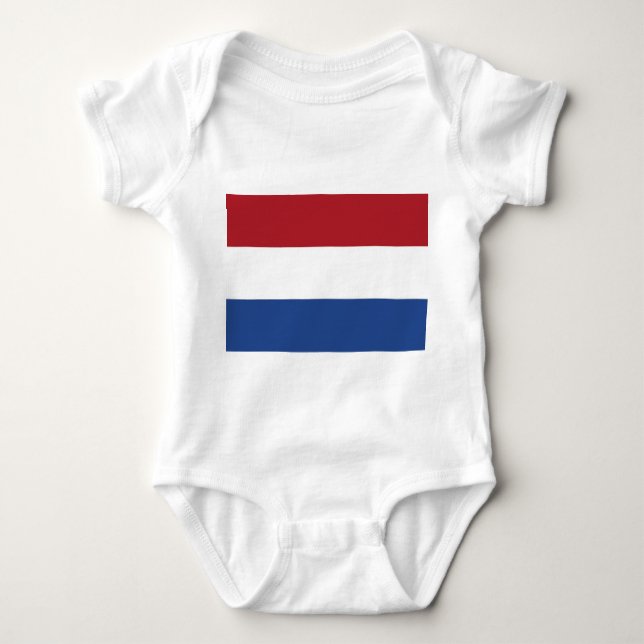 Patriotic baby bodysuit with flag Netherlands (Front)