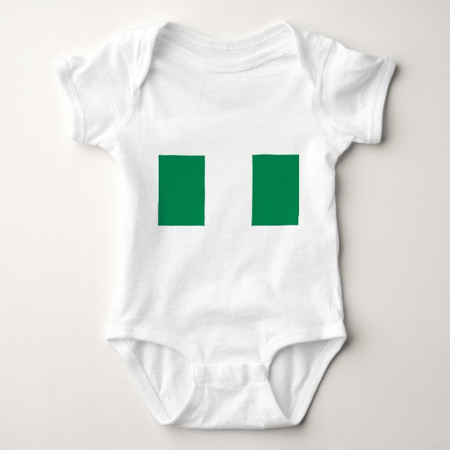 Patriotic baby bodysuit with flag Nigeria (Front)