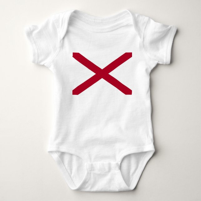 Patriotic baby bodysuit with flag of Alabama, USA (Front)