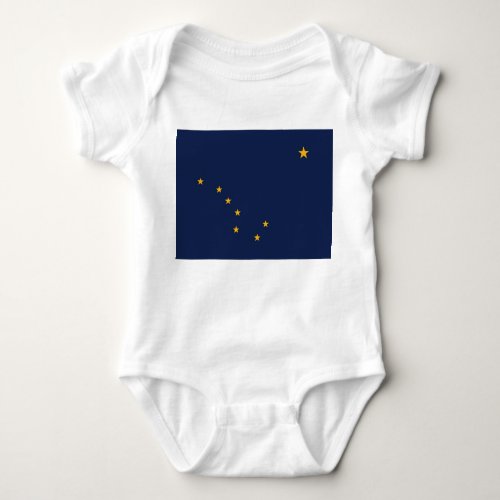 Patriotic baby bodysuit with flag of Alaska USA