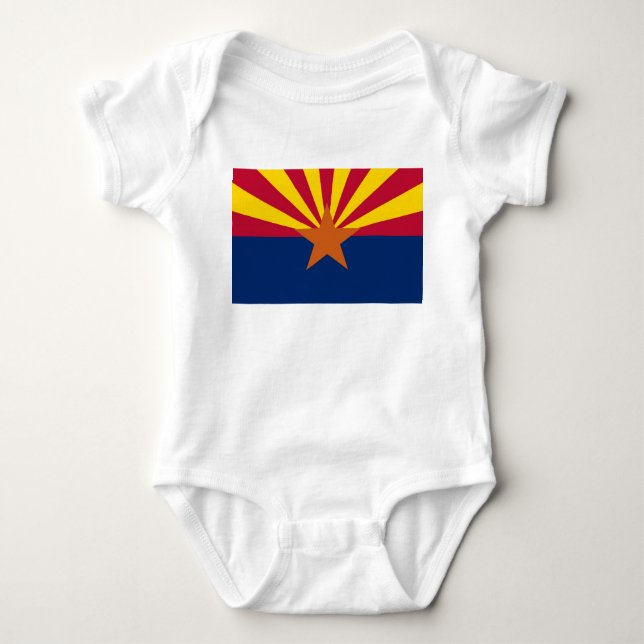 Patriotic baby bodysuit with flag of Arizona, USA (Front)