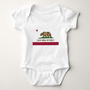 Patriotic baby bodysuit with flag of California