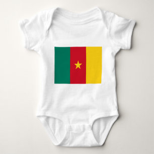 Patriotic baby bodysuit with flag of Cameroon