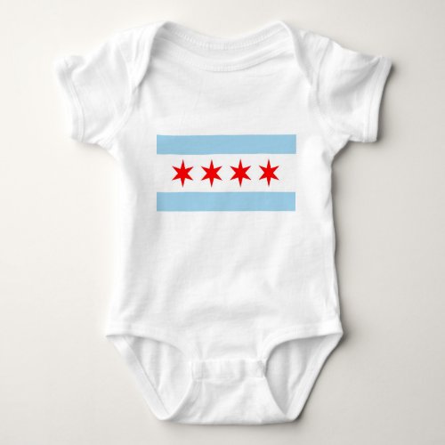 Patriotic baby bodysuit with flag of Chicago USA