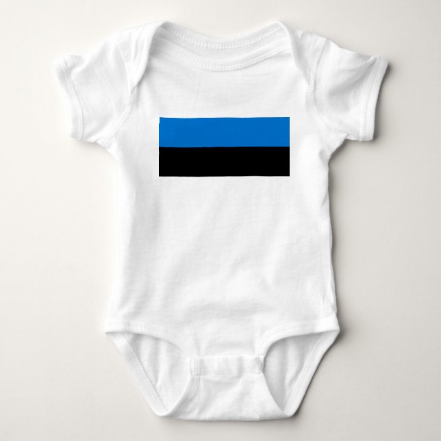 Patriotic baby bodysuit with flag of Estonia (Front)