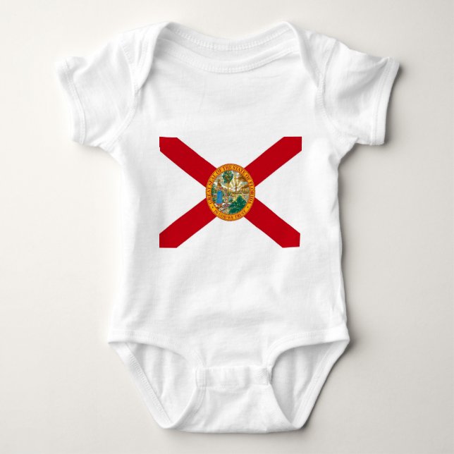 Patriotic baby bodysuit with flag of Florida (Front)