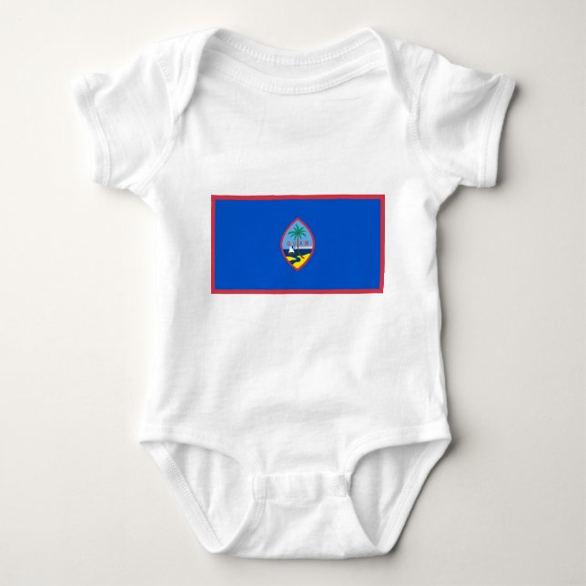 Patriotic baby bodysuit with flag of Guam (Front)