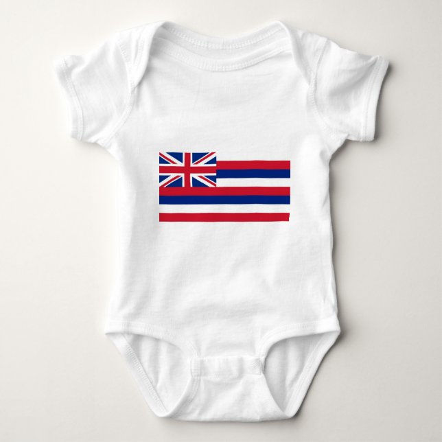 Patriotic baby bodysuit with flag of Hawaii (Front)