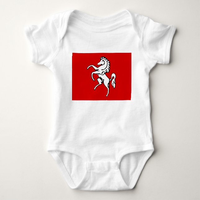 Patriotic baby bodysuit with flag of Kent County (Front)