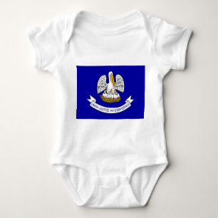 Patriotic baby bodysuit with flag of Louisiana USA