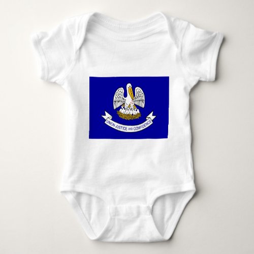 Patriotic baby bodysuit with flag of Louisiana USA