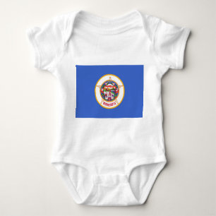 Patriotic baby bodysuit with flag of Minnesota