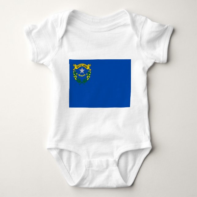Patriotic baby bodysuit with flag of Nevada (Front)