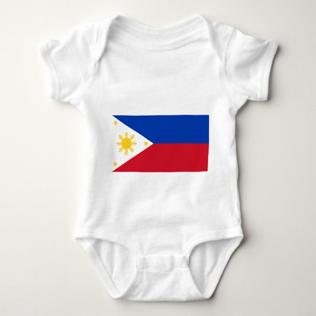 Patriotic baby bodysuit with flag of Philippines (Front)