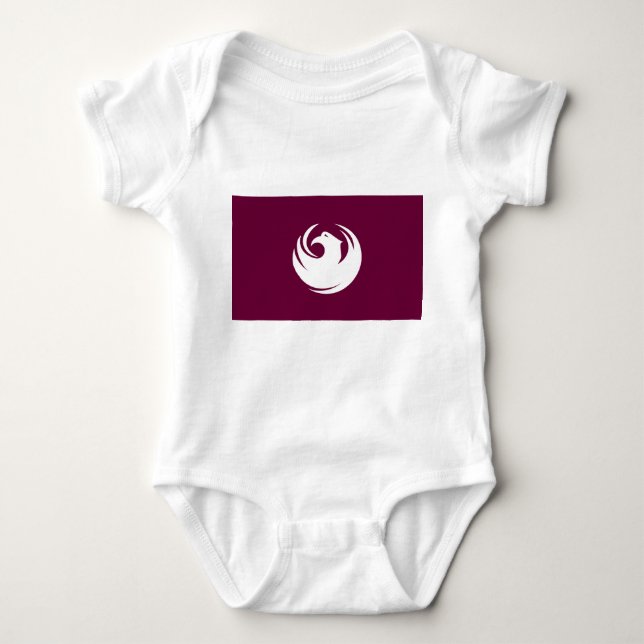 Patriotic baby bodysuit with flag of Phoenix City (Front)