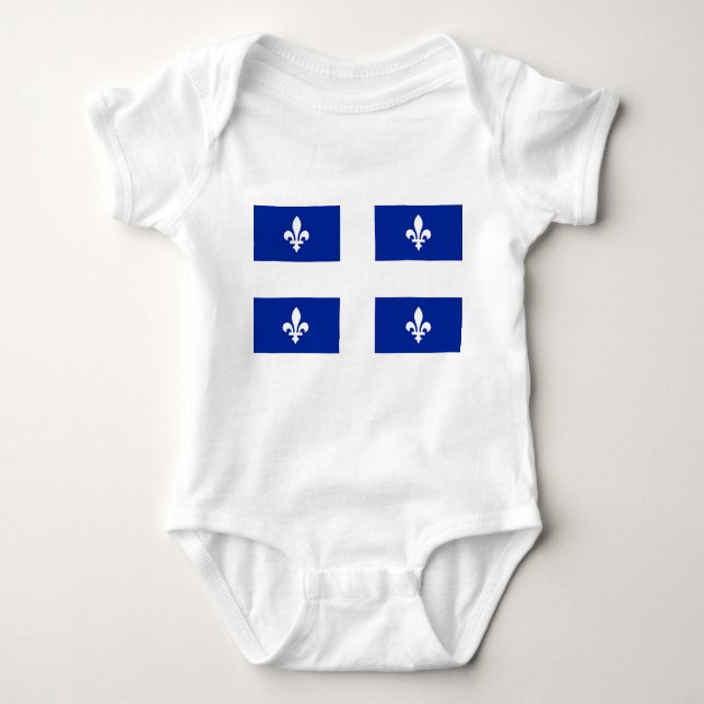Patriotic baby bodysuit with flag of Quebec (Front)