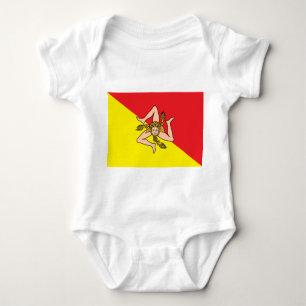 Patriotic baby bodysuit with flag of Sicily