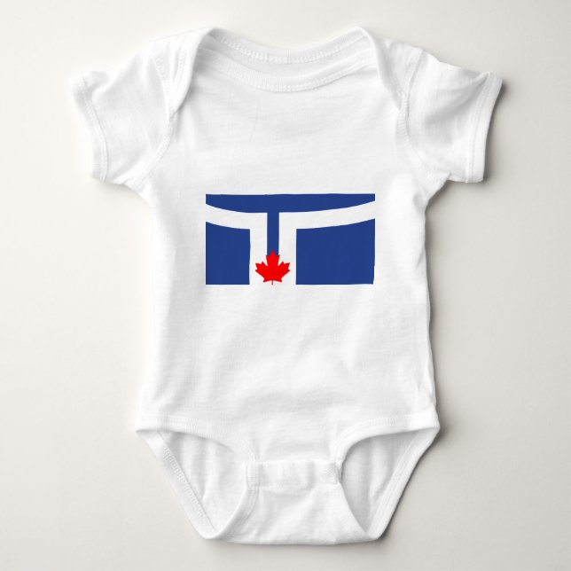 Patriotic baby bodysuit with flag of Toronto (Front)