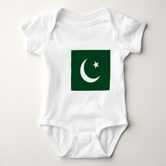 Patriotic baby bodysuit with flag Pakistan (Front)