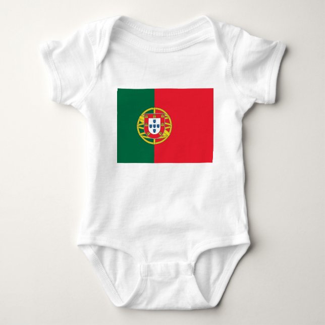 Patriotic baby bodysuit with flag Portugal (Front)