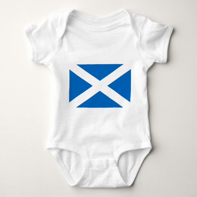 Patriotic baby bodysuit with flag Scotland, UK (Front)