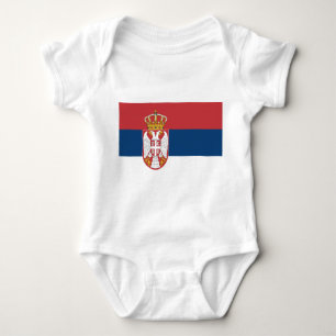 Patriotic baby bodysuit with flag Serbia