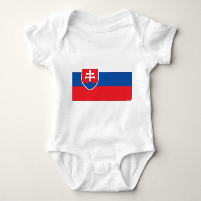 Patriotic baby bodysuit with flag Slovakia (Front)